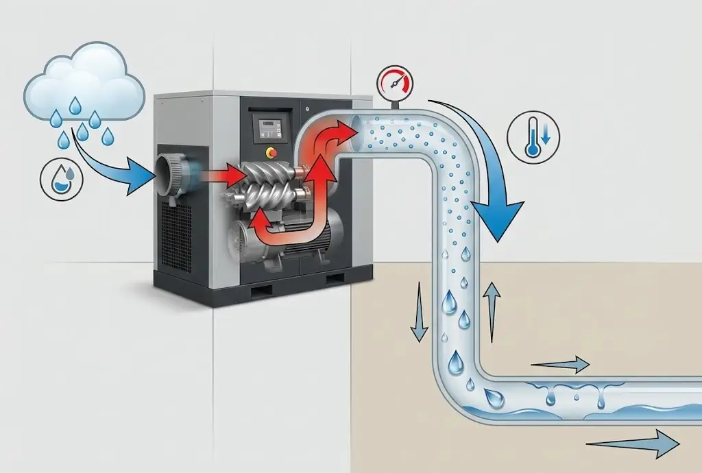 Hiện tượng ngưng tụ trong hệ thống khí nén