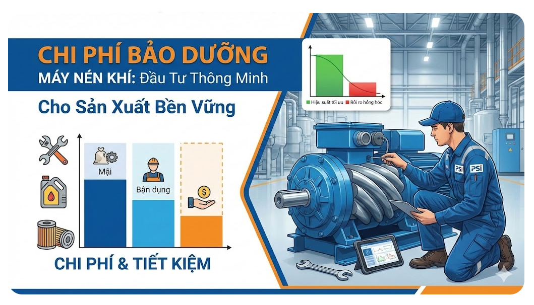 Chi phí bảo dưỡng máy nén khí bao nhiêu? Bảng giá cụ thể