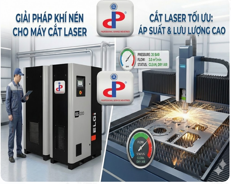 máy nén khí cho máy cắt laser
