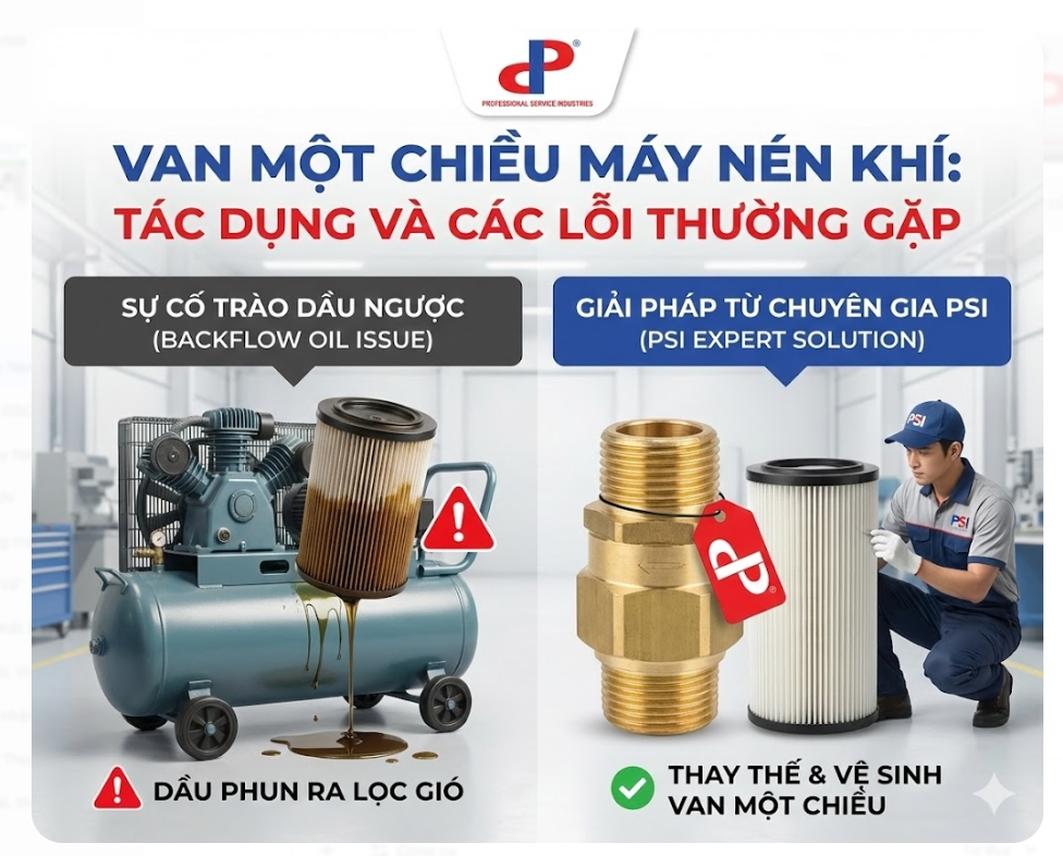 van một chiều máy nén khí