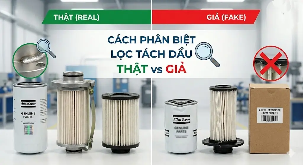 Cách phân biệt lọc tách dầu chính hãng và hàng nhái
